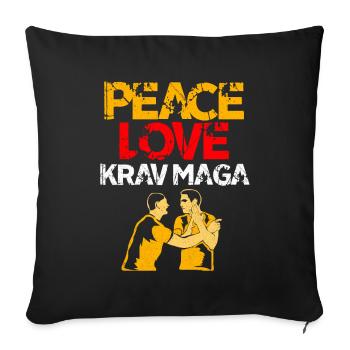 Krav Maga - Housse de coussin décorative 45 x 45 cm - noir - Devant