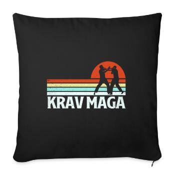 Krav Maga - Housse de coussin décorative 45 x 45 cm - noir - Devant