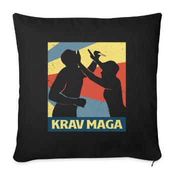 Krav Maga - Housse de coussin décorative 45 x 45 cm - noir - Devant