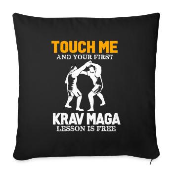 Krav Maga - Housse de coussin décorative 45 x 45 cm - noir - Devant