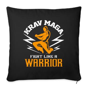 Krav Maga - Housse de coussin décorative 45 x 45 cm - noir - Devant