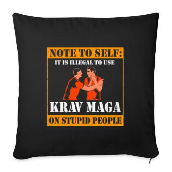 Krav Maga - Housse de coussin décorative 45 x 45 cm - noir - Devant