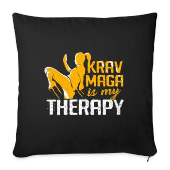 Krav Maga - Housse de coussin décorative 45 x 45 cm - noir - Devant