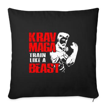 Krav Maga - Housse de coussin décorative 45 x 45 cm - noir - Devant
