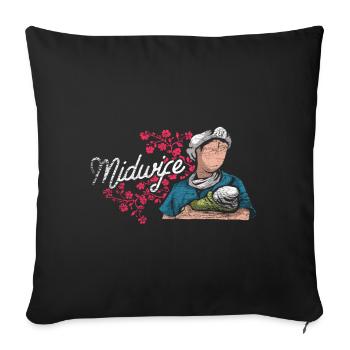 Midwife gift - Sofa pillowcase 17,3'' x 17,3'' (45 x 45 cm) - black - Front