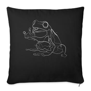 Animal motif frog - one line drawing - Sofa pillowcase 17,3'' x 17,3'' (45 x 45 cm) - black - Front
