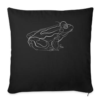 Frog animal motif - one line drawing - Sofa pillowcase 17,3'' x 17,3'' (45 x 45 cm) - black - Front
