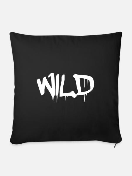 Wild - Wildnis - Sofakissenbezug 45 x 45 cm - Schwarz