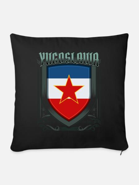 Jugoslawien - Sofakissenbezug 45 x 45 cm - Schwarz