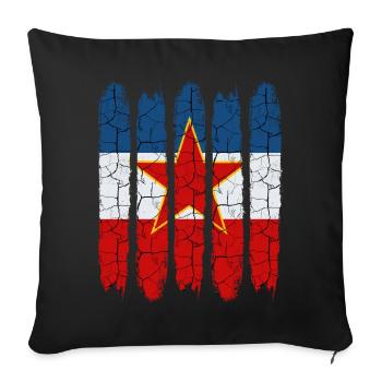 Cadeau tendance couleurs nationales de la Yougoslavie - Housse de coussin décorative 45 x 45 cm - noir - Devant