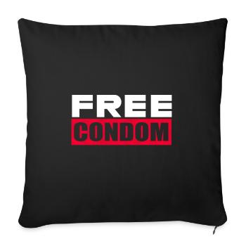 Kondom Geschenk Sex Geburtstag Freund HIV AIDS - Sofakissenbezug 45 x 45 cm - Schwarz - Vorne