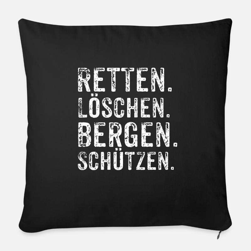 Pompier Les pompiers éteignent le feu - Housse de coussin décorative 45 x 45 cm - noir