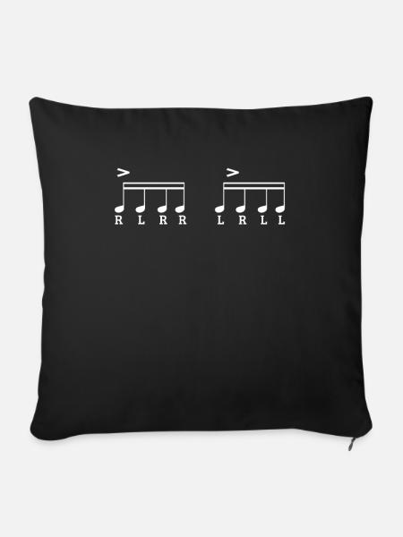 Schlagzeuger Rhythmus - Sofakissenbezug 45 x 45 cm - Schwarz