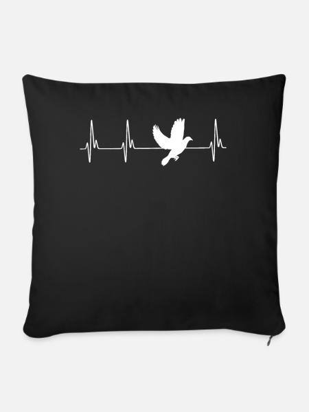 Dove EKG - Sofakissenbezug 45 x 45 cm - Schwarz