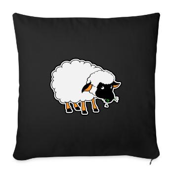 Black Sheep - Sheep - Sheep - Sofa pillowcase 17,3'' x 17,3'' (45 x 45 cm) - black - Front