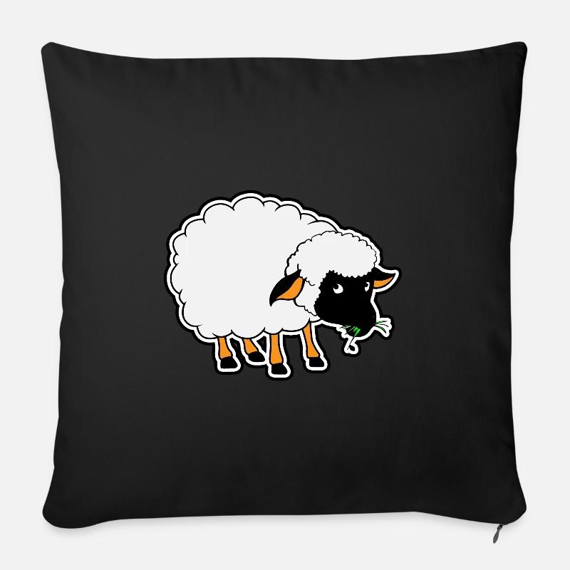 Schwarzes Schaf - Schaf - Sheep - Sofakissenbezug 45 x 45 cm - Schwarz