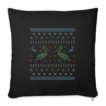 Cadeau d'observation d'oiseaux de Noël pélican - Housse de coussin décorative 45 x 45 cm - noir - Devant