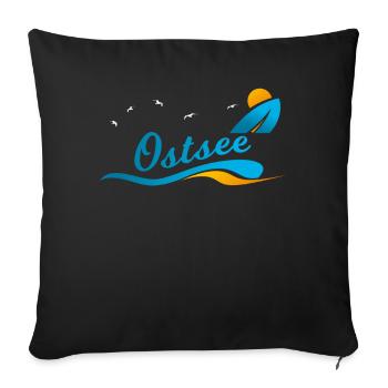 Chemise cadeau vacances mer baltique - Housse de coussin décorative 45 x 45 cm - noir - Devant