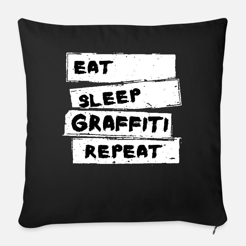 Graffiti - Graffiti Shirt - Sofakissenbezug 45 x 45 cm - Schwarz
