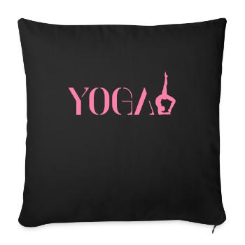 Yoga Yoga Yoga Yoga - Sofa pillowcase 17,3'' x 17,3'' (45 x 45 cm) - black - Front