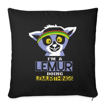 Lemur - Housse de coussin décorative 45 x 45 cm - noir - Devant
