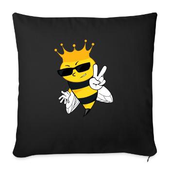 Coole Biene - Sofakissenbezug 45 x 45 cm - Schwarz - Vorne