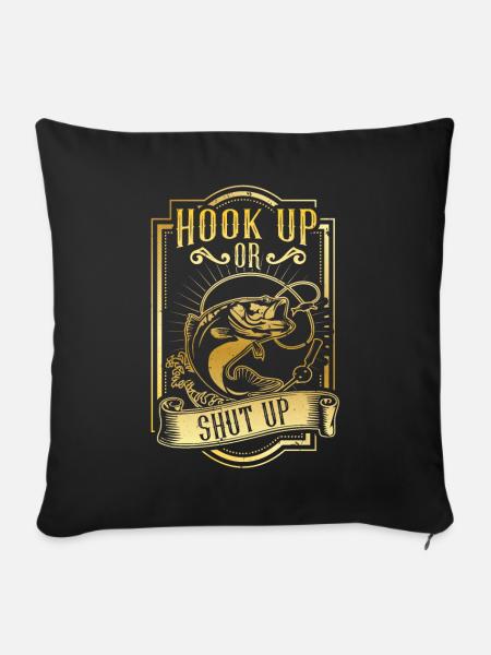 HOOK UP! | Fischen - Sofakissenbezug 45 x 45 cm - Schwarz