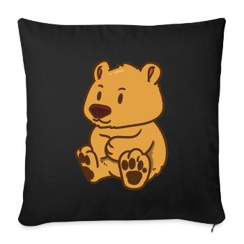 Teddy Teddy Bear Stuffed Animal Cuddle Hug - Sofa pillowcase 17,3'' x 17,3'' (45 x 45 cm) - black - Front