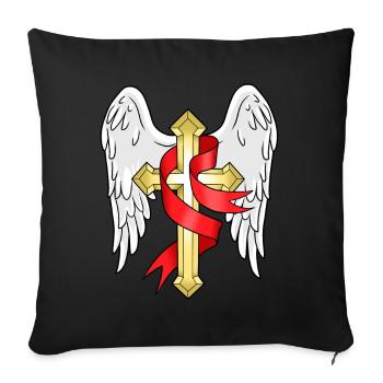 Kreuz Christen Jesus Geschenk Religion Papst - Sofakissenbezug 45 x 45 cm - Schwarz - Vorne