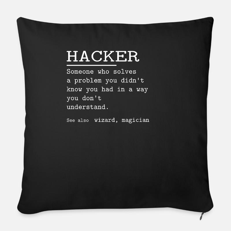 HACKER - Sofa pillowcase 17,3'' x 17,3'' (45 x 45 cm) - black