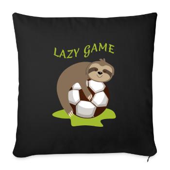 Sloth Lazy Football Lazy Game Tired - Sofa pillowcase 17,3'' x 17,3'' (45 x 45 cm) - black - Front