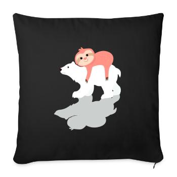 Paresseux Ours polaire Ours Dormir Couché fatigué - Housse de coussin décorative 45 x 45 cm - noir - Devant