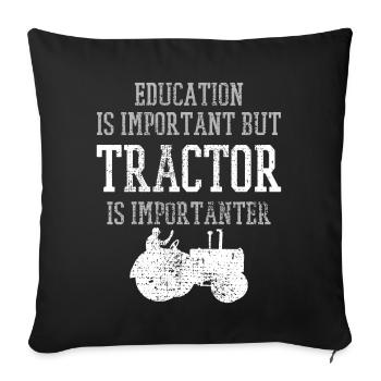 tractor - Sofa pillowcase 17,3'' x 17,3'' (45 x 45 cm) - black - Front