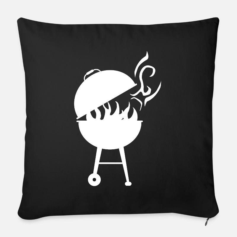 Barbecue - Housse de coussin décorative 45 x 45 cm - noir