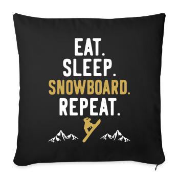 Snowboarding Snowboard Snowboarder Repeat - Housse de coussin décorative 45 x 45 cm - noir - Devant