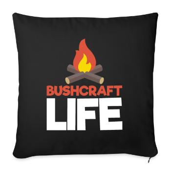 Bushcraft Campfire Scout Scout Gift Survival - Sofa pillowcase 17,3'' x 17,3'' (45 x 45 cm) - black - Front