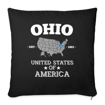 Ohio - Sofakissenbezug 45 x 45 cm - Schwarz - Vorne