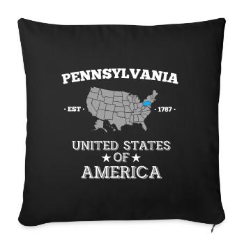 Pennsylvanie - Housse de coussin décorative 45 x 45 cm - noir - Devant