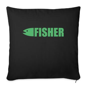Fisherman - Sofa pillowcase 17,3'' x 17,3'' (45 x 45 cm) - black - Front