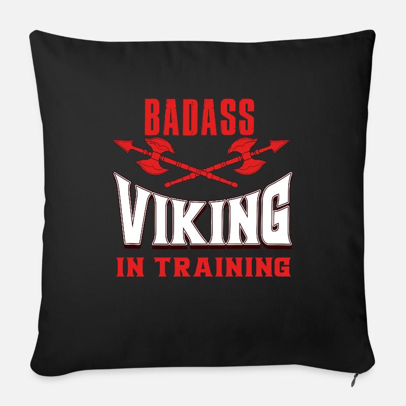 VIKINGS - Sofa pillowcase 17,3'' x 17,3'' (45 x 45 cm) - black