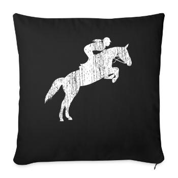 show jumping - Sofa pillowcase 17,3'' x 17,3'' (45 x 45 cm) - black - Front