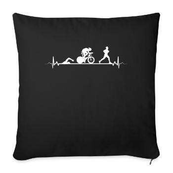 Triathlon Sport - Housse de coussin décorative 45 x 45 cm - noir - Devant