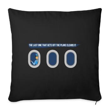 Hôtesse de l’air Hôtesse de l’air héroïne de l’air - Housse de coussin décorative 45 x 45 cm - noir - Devant