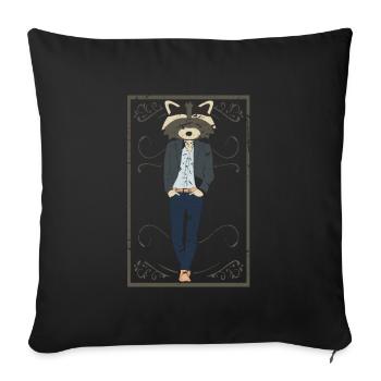 Man cool raccoon gift - Sofa pillowcase 17,3'' x 17,3'' (45 x 45 cm) - black - Front