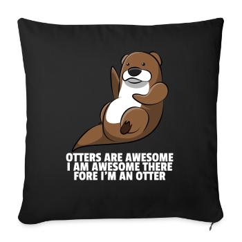Loutre Aquarius Loutre Cadeau Loutre Nain - Housse de coussin décorative 45 x 45 cm - noir - Devant