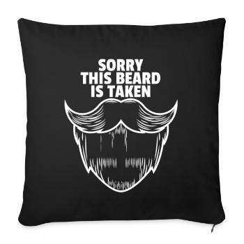 Cadeau barbe barbe barbe porteur barbu - Housse de coussin décorative 45 x 45 cm - noir - Devant