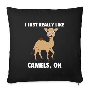 Camel camels love animals lover gift - Sofa pillowcase 17,3'' x 17,3'' (45 x 45 cm) - black - Front
