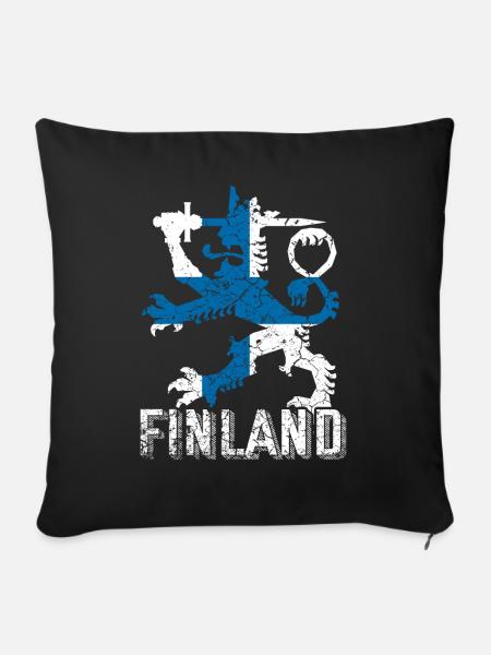 Finnland - Sofakissenbezug 45 x 45 cm - Schwarz