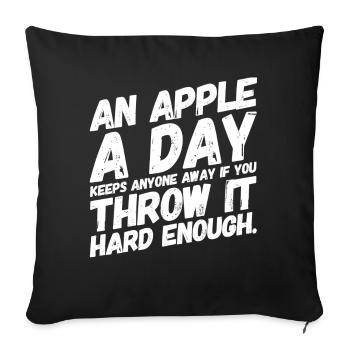 Funny Cool Funny Sayings apple - Sofa pillowcase 17,3'' x 17,3'' (45 x 45 cm) - black - Front