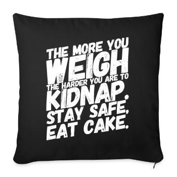 Funny cool funny sayings cake - Sofa pillowcase 17,3'' x 17,3'' (45 x 45 cm) - black - Front